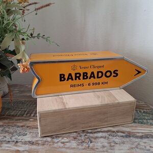 Veuve Clicquot Barbados Destination Arrow Tin Box Reims - 6998 km (empty)